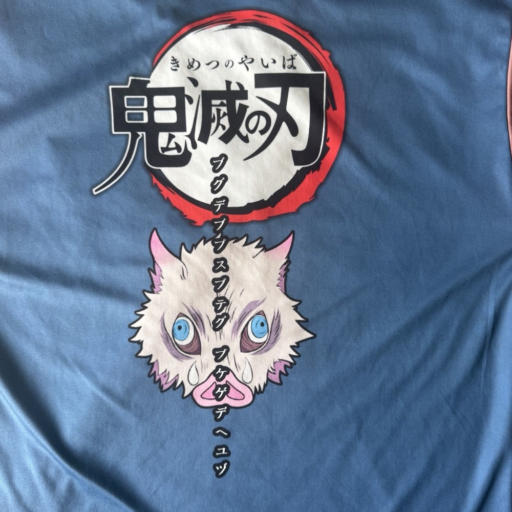 Anime Ape Demon Slayer Hashibira Inosuke Streetwear T-Shirt Mens Size Medium - Picture 5 of 8